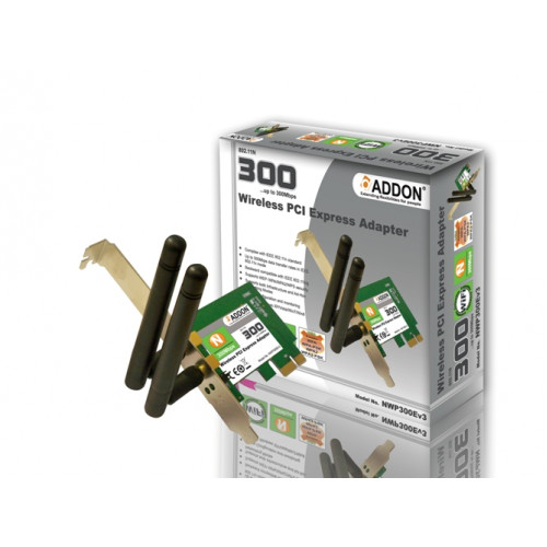 ADDON NWP300Ev3 11N 300Mbps Wireless PCI Express Adapter